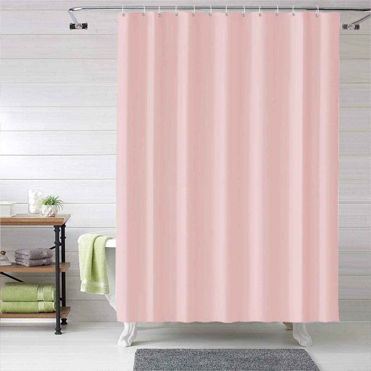 DUSCHVORHANG Rosa 180 x 180 cm PEVA Wasserdicht Anti-Schimmel - Rosa, Kunststoff (180/180cm)