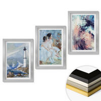 WANDBILDER 3er Set - 20x30 cm Silberner Rahmen - Leuchtturm-Abstrakte Tänzerin - Silberfarben, Kunststoff (20/30cm) - ArtPrintCave