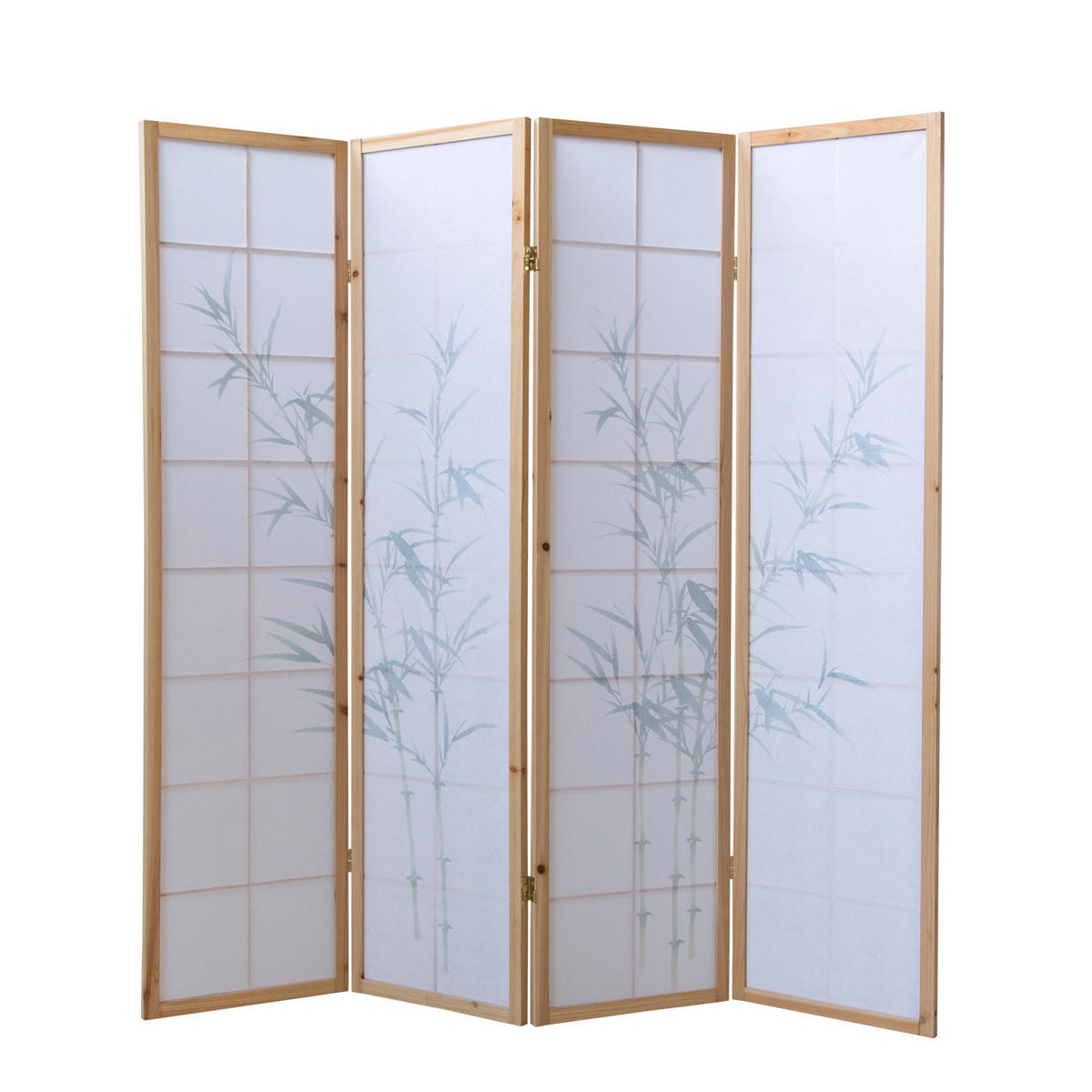PARAVENT 4-tlg. 176/175 cm Braun Bambusmuster - Braun, Holz (176/175/2cm) - Homestyle4u