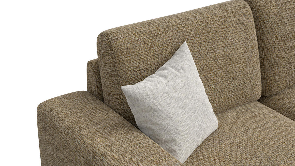 SOFA OTTO 3-Sitzer, taupe - Taupe/Schwarz, Holz/Textil (201/89/98cm) - Courtois Laville