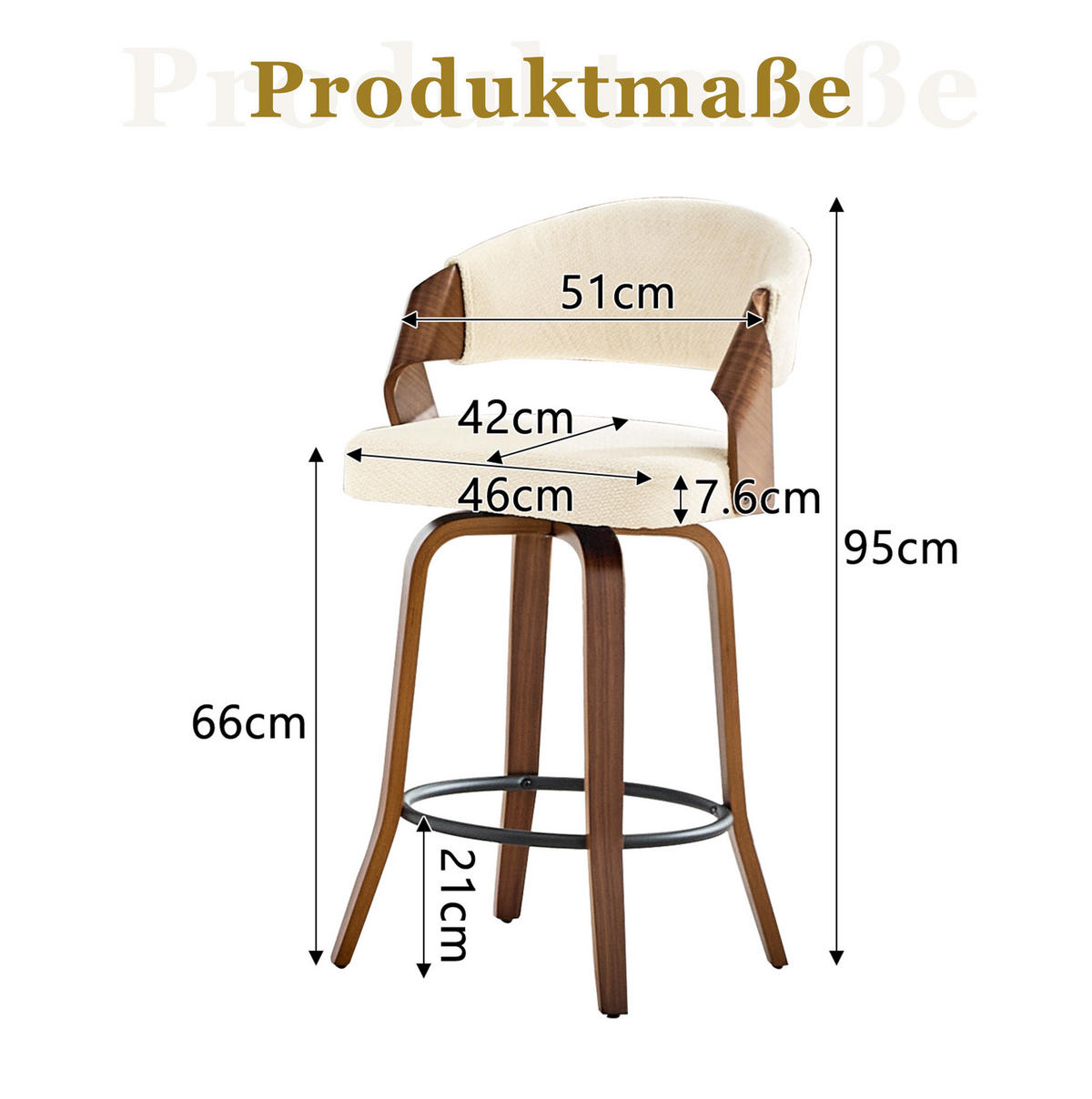 BARHOCKER-SET 2er-Set mit Rückenlehne Weiß Holz - Weiß, Holz (42/95/51cm) - Meubliv