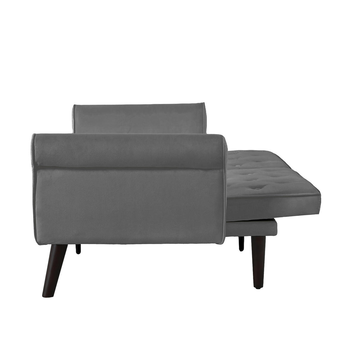 SCHLAFSOFA 2-Sitzer mit verstellbaren Rückenlehnen Samt Grau - Grau, Holzwerkstoff (172/70/89cm) - Meubliv