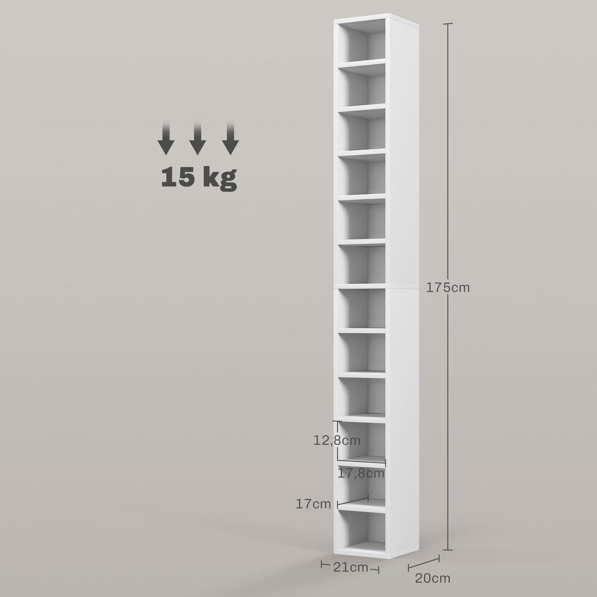 CD-REGAL Weiß 21/20/175 cm - Weiß, Fell (20/175/21cm) - PANGIVO