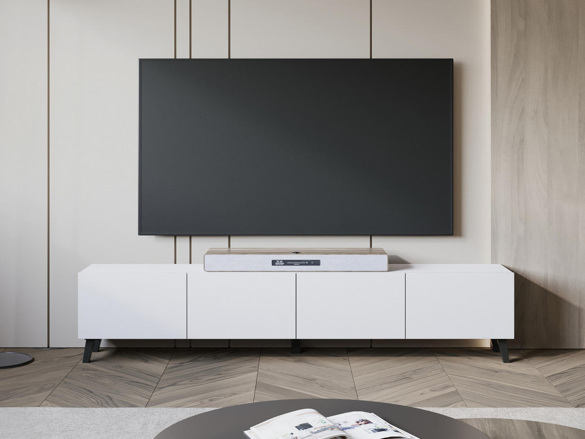 TV-LOWBOARD Phuket 190 - Schwarz/Weiß, Holzwerkstoff/Kunststoff (190/40/32cm) - MIRJAN24