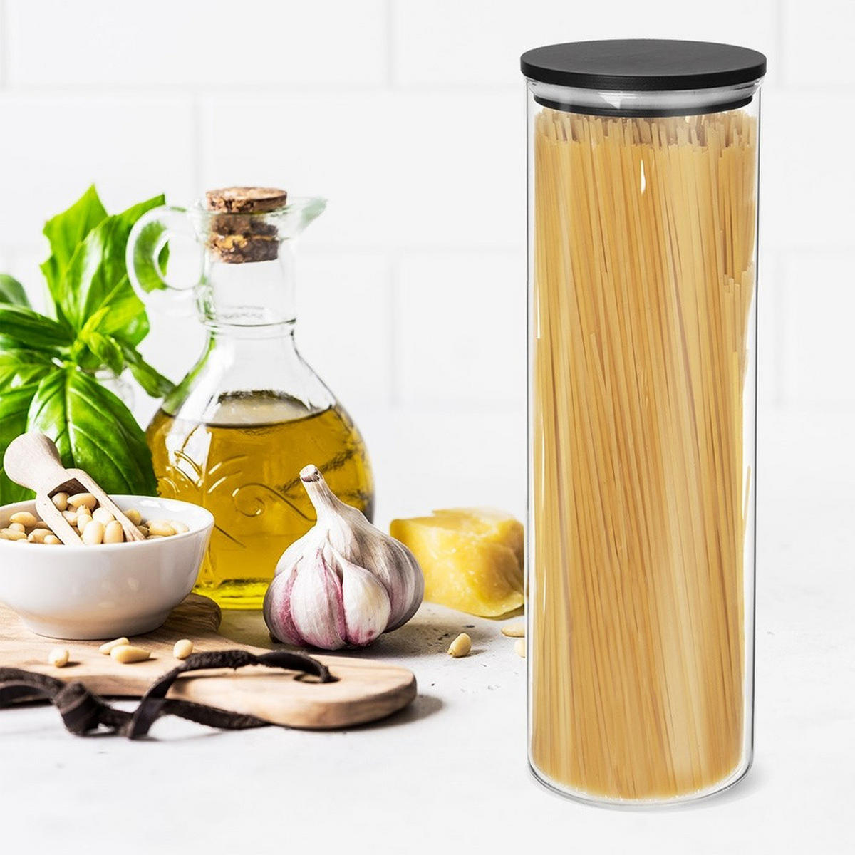 VORRATSGLAS Black-Design 1,5 l Transparent - Transparent, Glas (9/27/9cm) - Orion 
