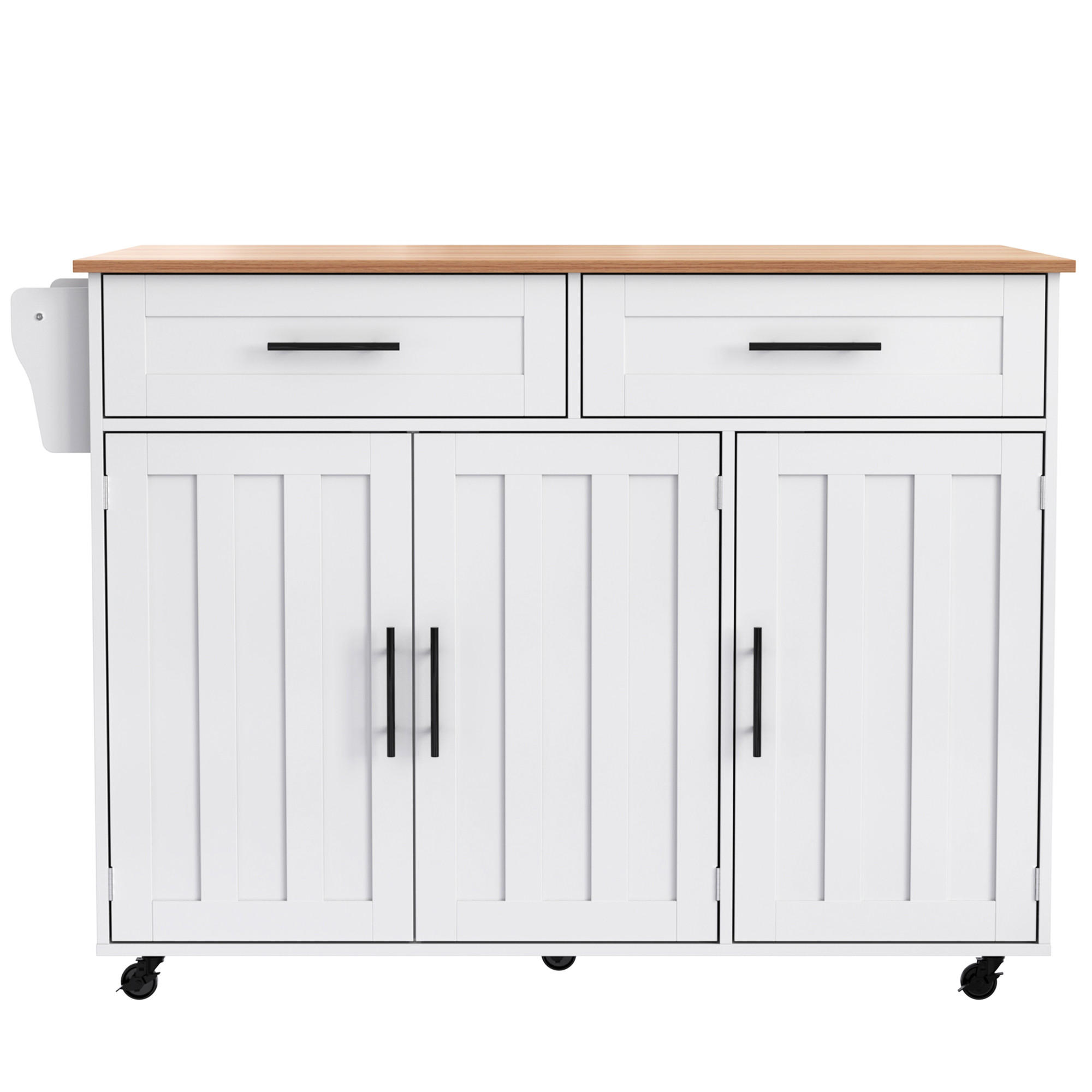 KÜCHENINSEL Weiß-Natur 129/46/91.5 cm - Weiß, Holzwerkstoff (129/91.5/46cm) - PANGIVO
