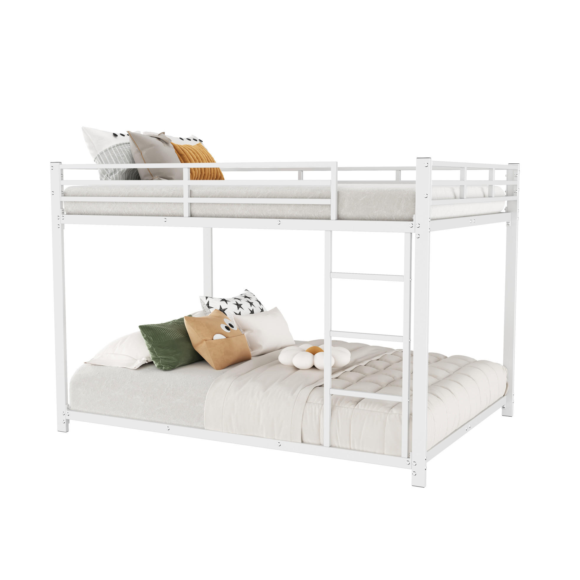 ETAGENBETT Kinderbett 140/200 cm aus Metall mit Sicherheitsleisten Weiß - Weiß, Metall (140/200cm) - Modenvie
