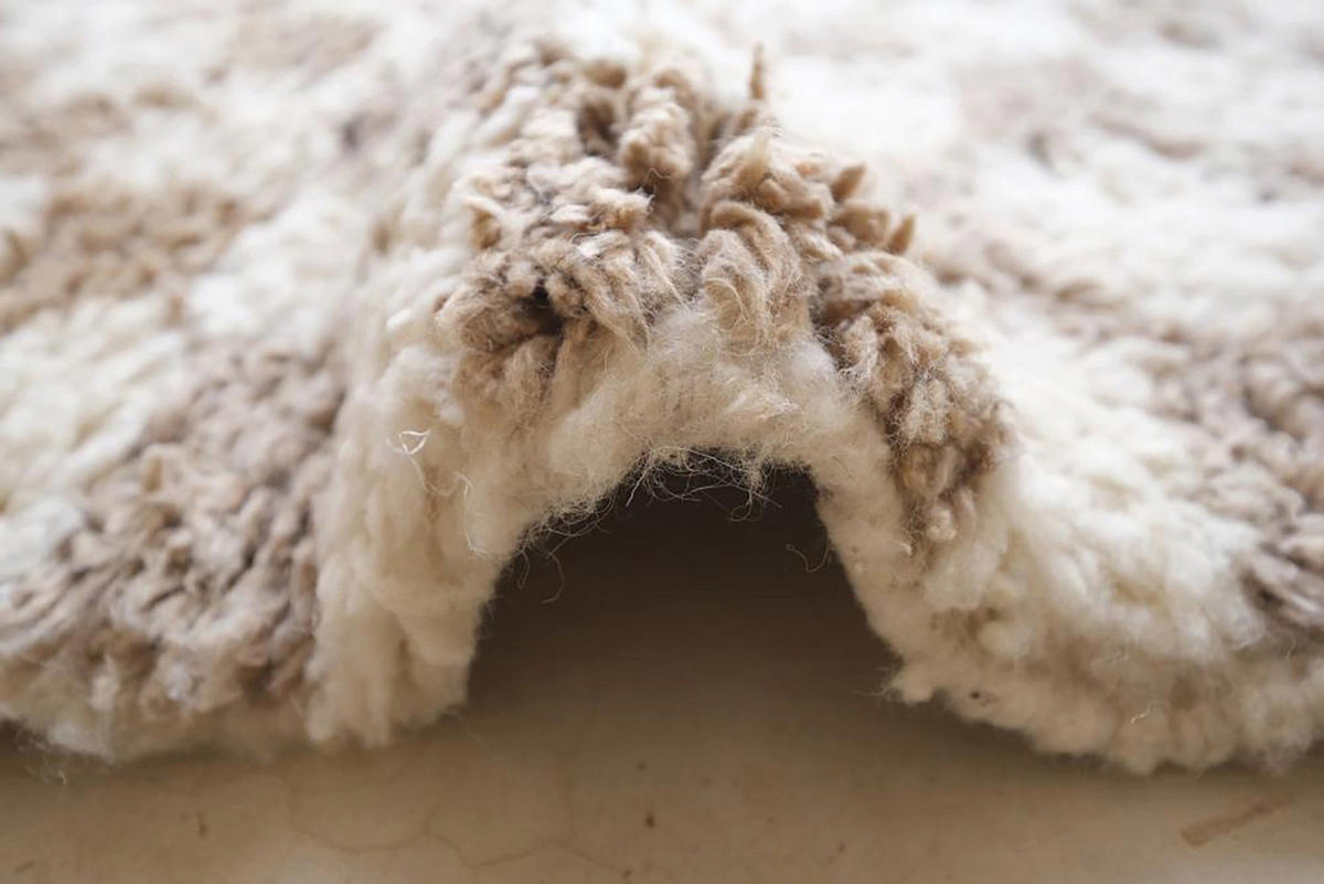 BERBERTEPPICH aus reiner Wolle 110x 146 cm - Beige, Naturmaterialien (110/146cm) - AFK Living