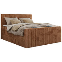 BOXSPRINGBETT TILIANO KING DUO 180/200 - Orange Cord - H3 - Orange, Textil (180/200cm) - MKS