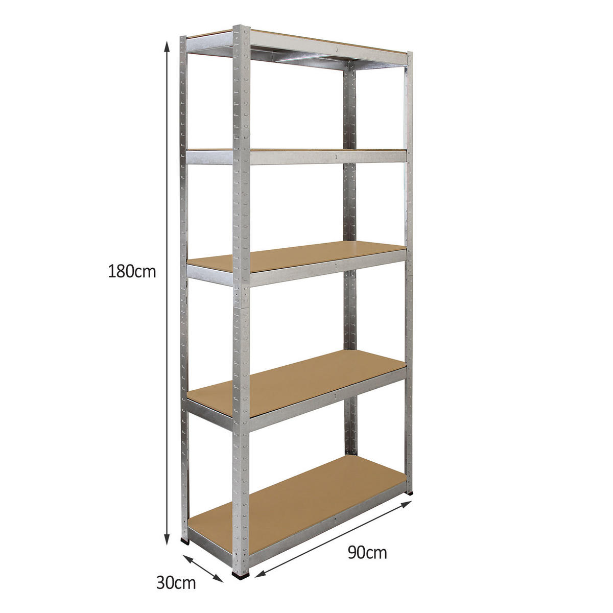 LAGERREGAL 90 CM X2 - Silberfarben, Metall (90/180/30cm) - Monster Racking