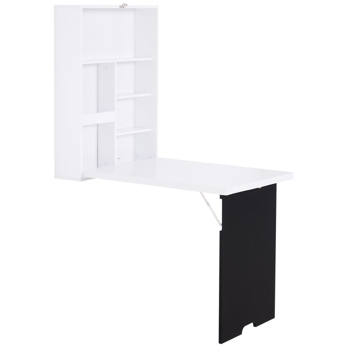 SCHREIBTISCHREGAL DE-14829 mit Regal & Kreidetafel Weiß - Weiß, Holzwerkstoff (60/94/147cm) - ComfortXL