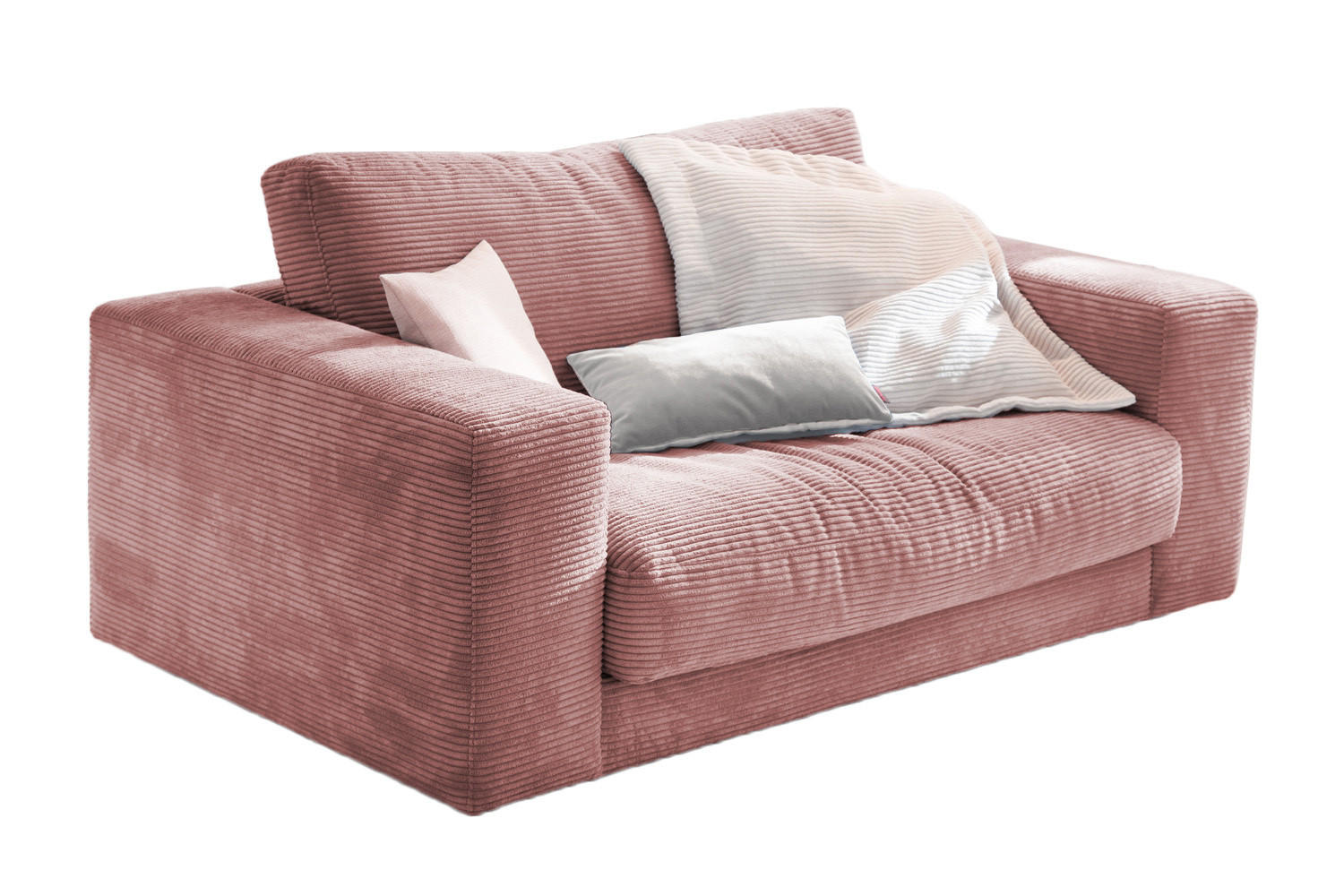 LOVESEAT MADELINE Pink Cord - Pink/Schwarz, Kunststoff/Textil (170/86/127cm) - KAWOLA