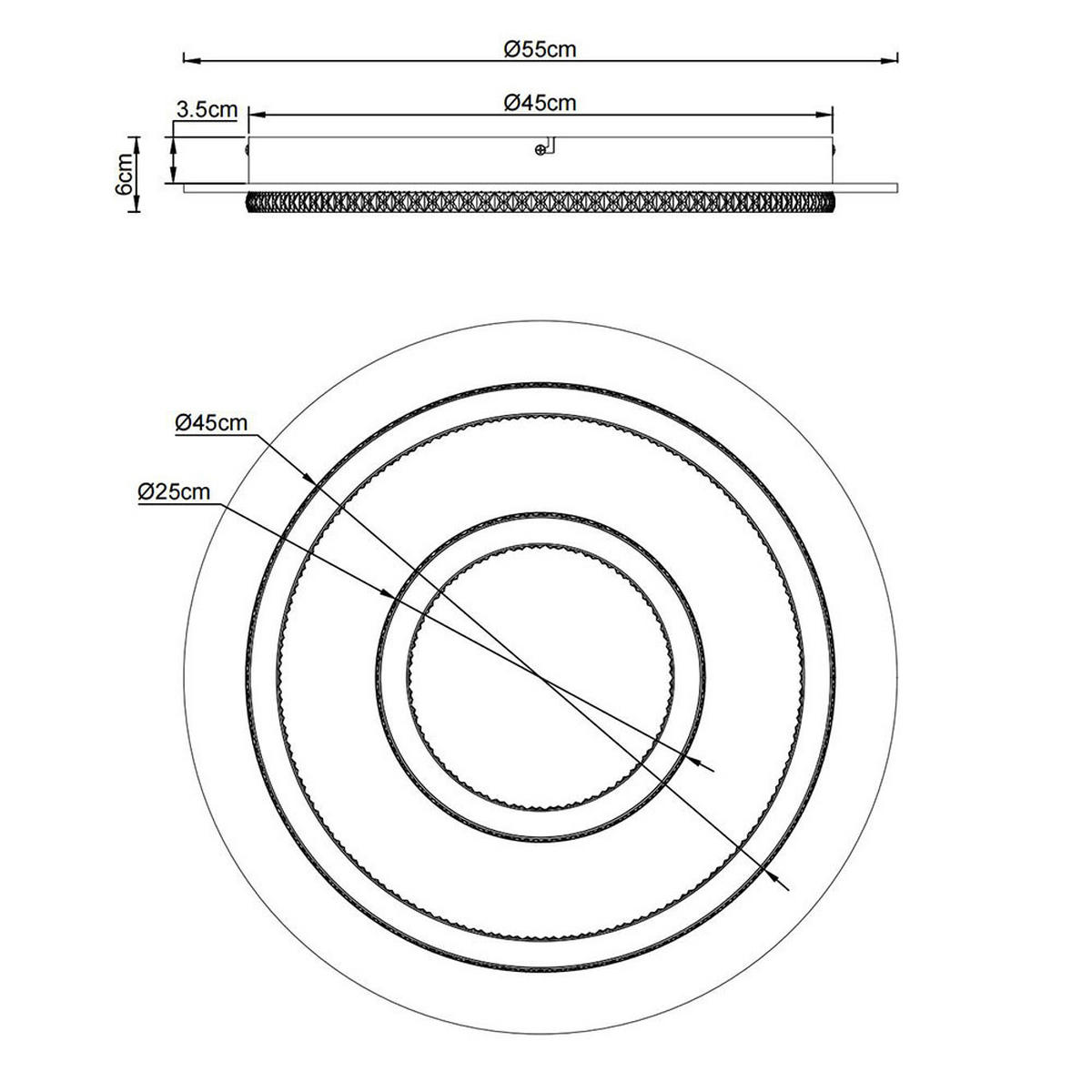 LED DECKENLEUCHTE Kristalle Weiß - Weiß, Metall (55/55/6cm) - Globo Lighting