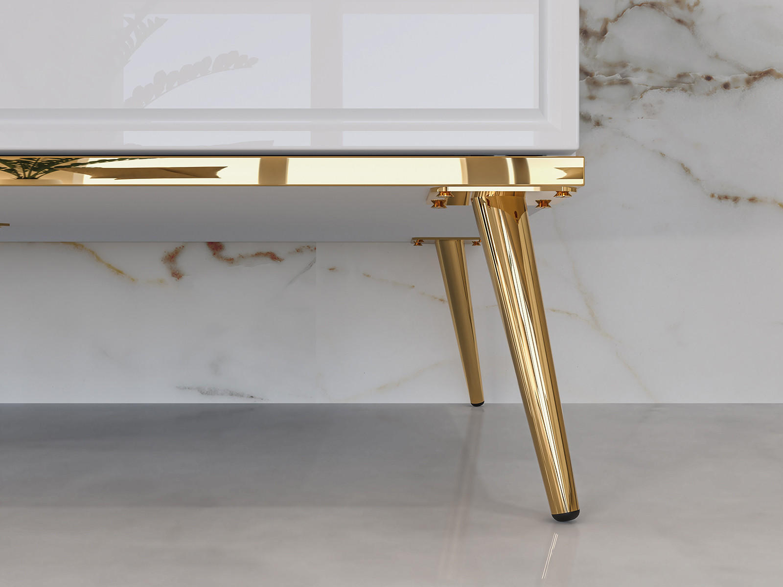 Thumbnail - Feldmann-Wohnen Kleiderschrank, Weiß, Gold, Holz, 1 Fächer, 1 Schubladen, Rechteckig, 92x190x53 cm, Schlafzimmer, Kleide...