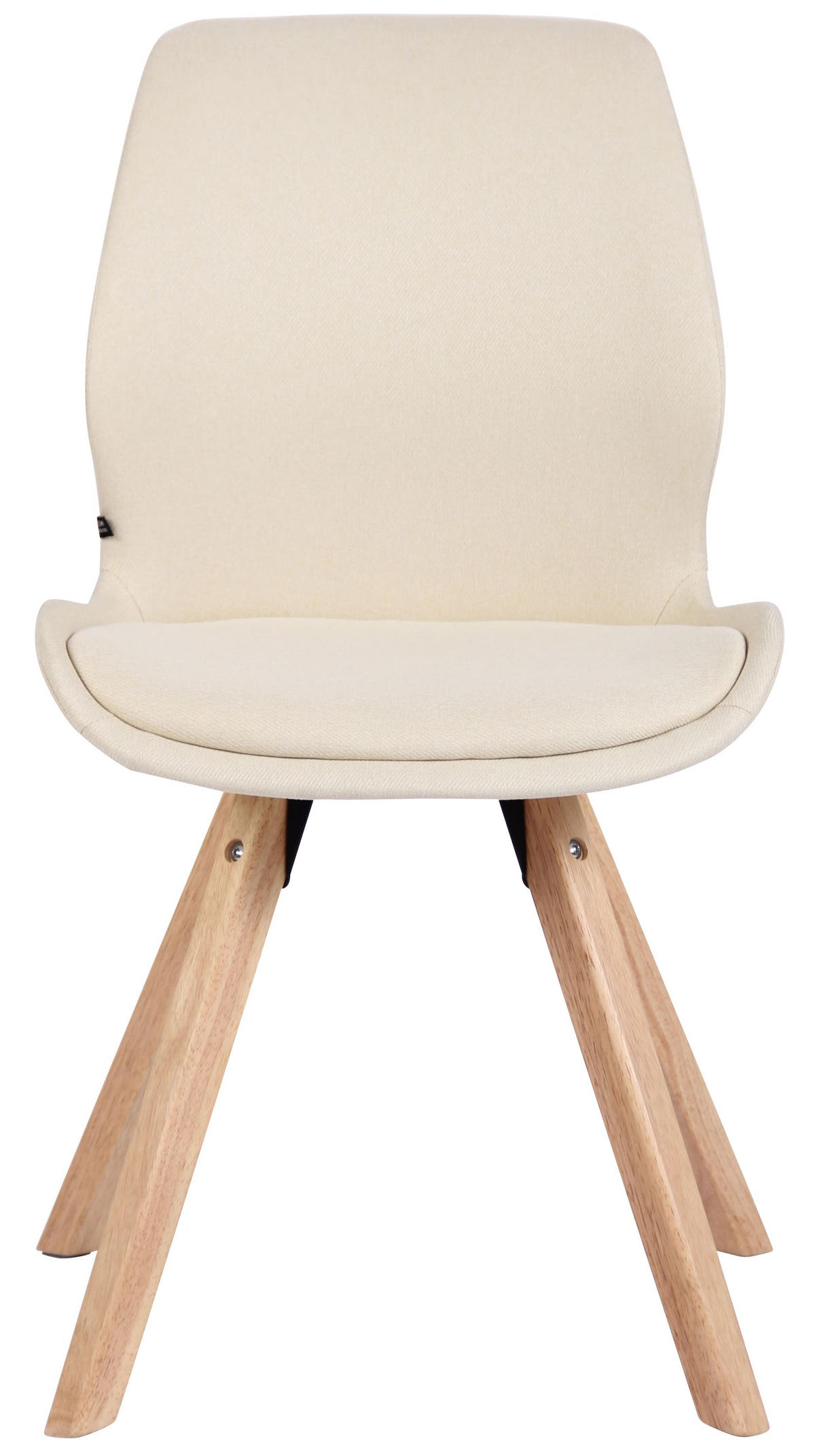 STUHL Stoff creme - Eukalyptusholzfarben/Creme, Holz/Textil (49/87.5/58cm) - CLP