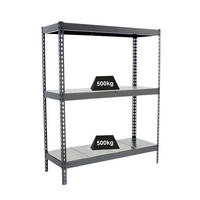 SCHWERLASTREGAL METAL BEAST THREE | HxBxT 200x210x45cm | Fachlast 500kg | Grau - Grau, Metall (210/200/45cm) - PROREGAL