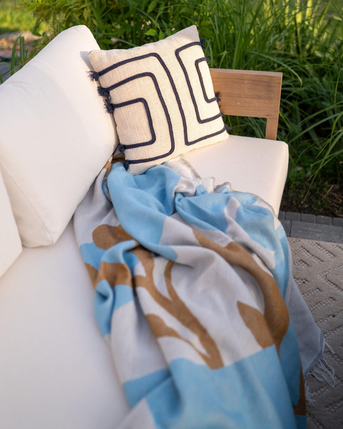 DEKA Světle modrá Palhi 130/170 cm - světle modrá, textil (130/170cm) - Beliani