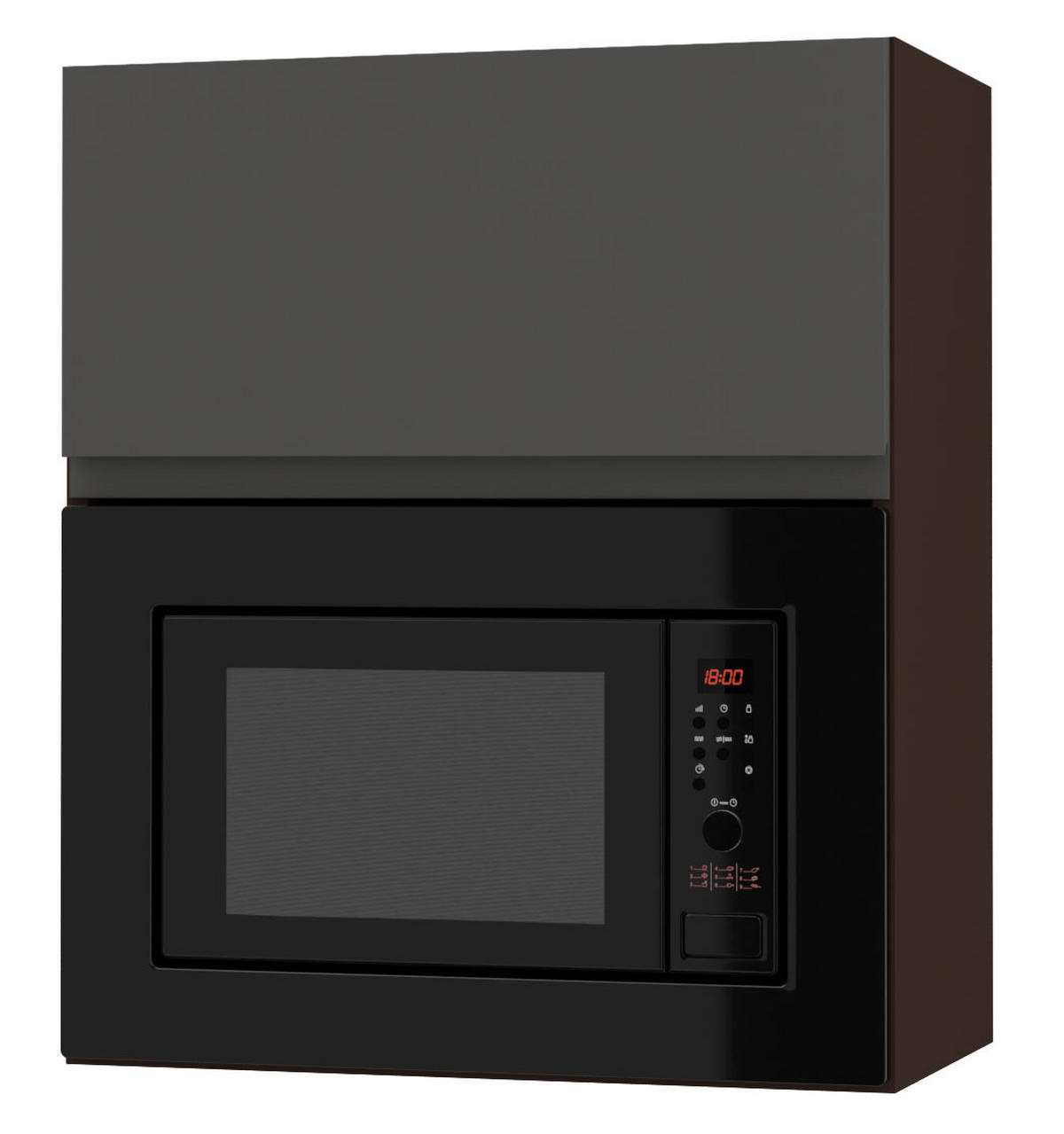 MIKROWELLENUMBAUSCHRANK Avellino W2MK/60 graphit Acryl matt / Lava 60 / 32,5 / 72cm - Dunkelgrau/Graphitfarben, Holz/Holzwerkstoff (60/72/32.5cm) - Feldmann-Wohnen