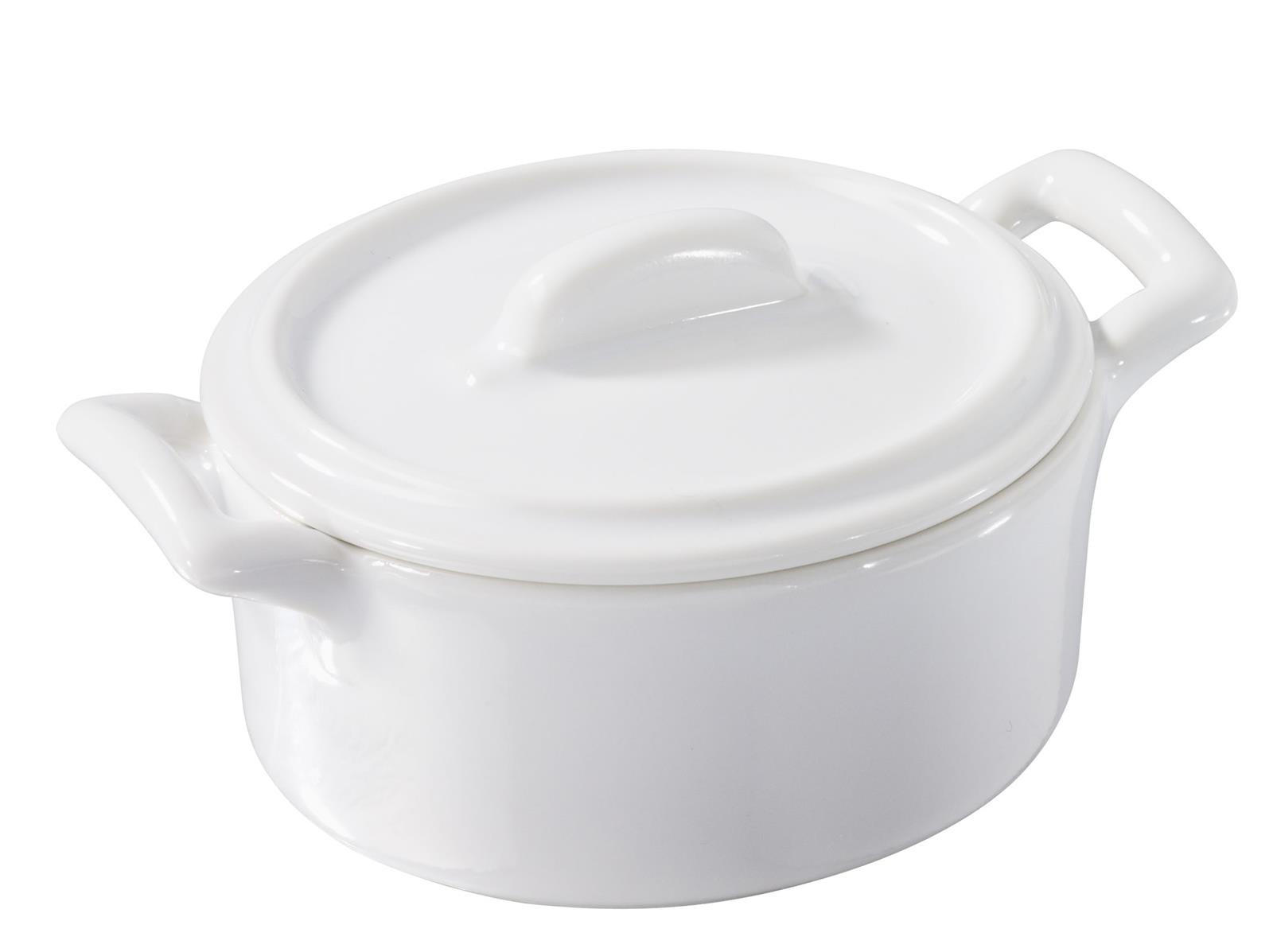 KASSEROLLE MIT DECKEL 8 cl Weiss - Weiß, Keramik (7cm) - Revol Porcelaine France