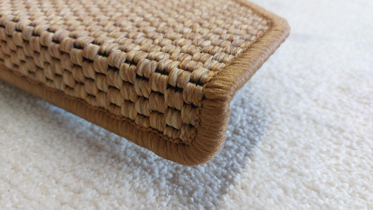 STUFENMATTE Set. 15 Stück "Florenz" Sisal Optik Flachgewebe Senf 24 x 65 cm - Currygelb/Gelb, Textil (24/65/4cm) - oKu-Tex