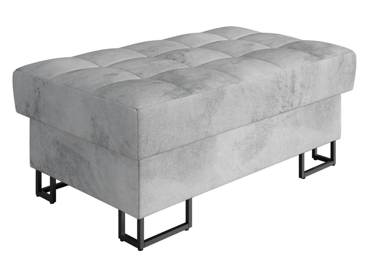 POLSTERHOCKER Laris - Schwarz/Grau, Holz/Textil (106/44/67cm) - MIRJAN24