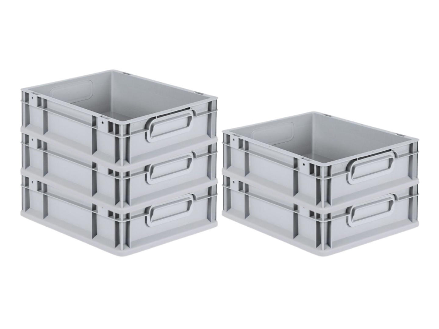 EUROBOX 5x Nextgen Economy Griffe Geschlossen 12x30x40cm 11 Liter - Grau, Kunststoff (30/12/40cm) - PROREGAL