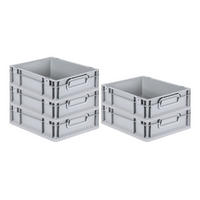 EUROBOX 5x Nextgen Economy Griffe Geschlossen 12x30x40cm 11 Liter - Grau, Kunststoff (30/12/40cm) - PROREGAL