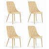 ESSZIMMERSTUHL 4er Set Beigefarbener Velours, Diamantpolsterung, Bequeme Sitzfläche - Beige, Textil (48/89/43cm) - Best For Home