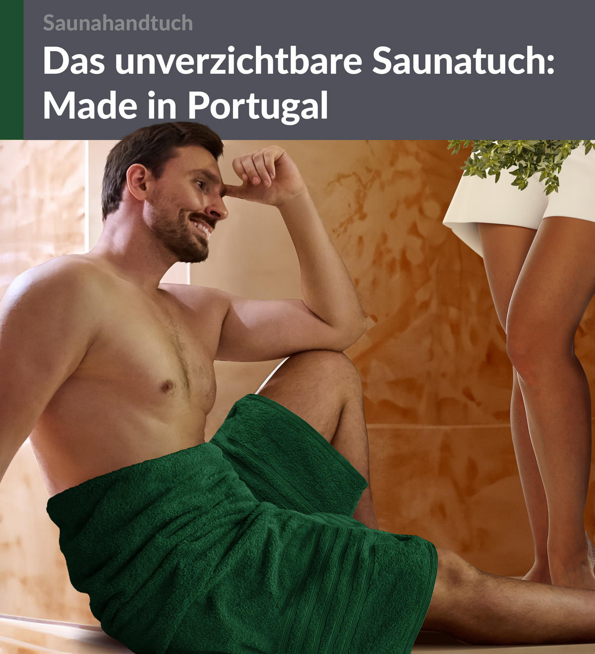BADETUCH London Tannen Grün 100x200 cm - Waldgrün, Textil (100/200cm) - Lashuma