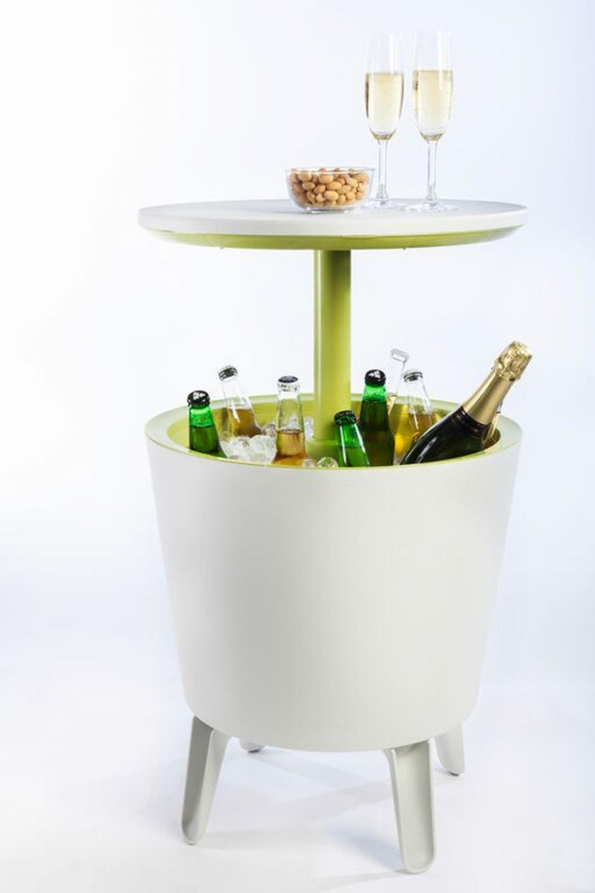 BEISTELLTISCH Cool Bar - Weiß/Grün, Kunststoff (49.5/49.5/57cm) - Keter