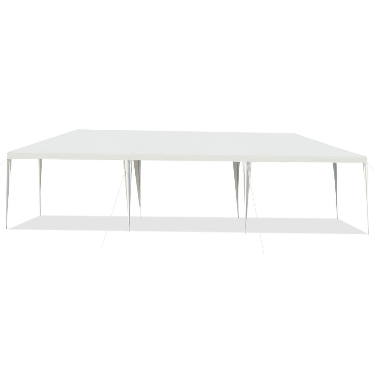 GARTENPAVILLON Weiß - Weiß, Metall (900/260/300cm) - COSTWAY