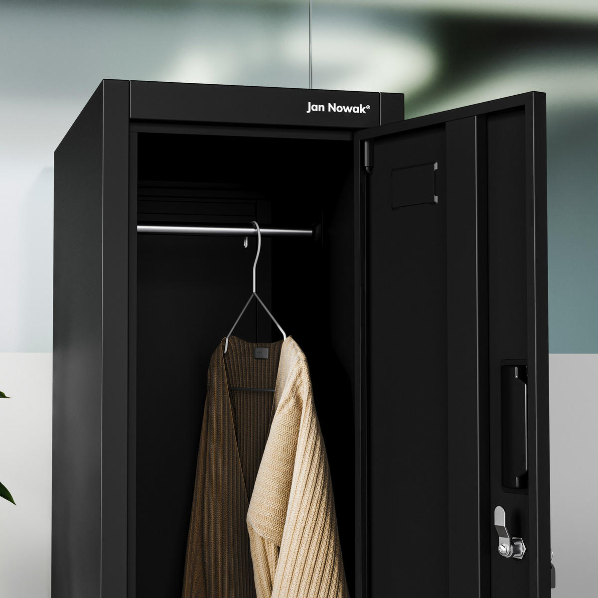 MITARBEITER-GARDEROBENSCHRANK BARTEK 1 PLUS - Schwarz, Metall (29/172/45cm)