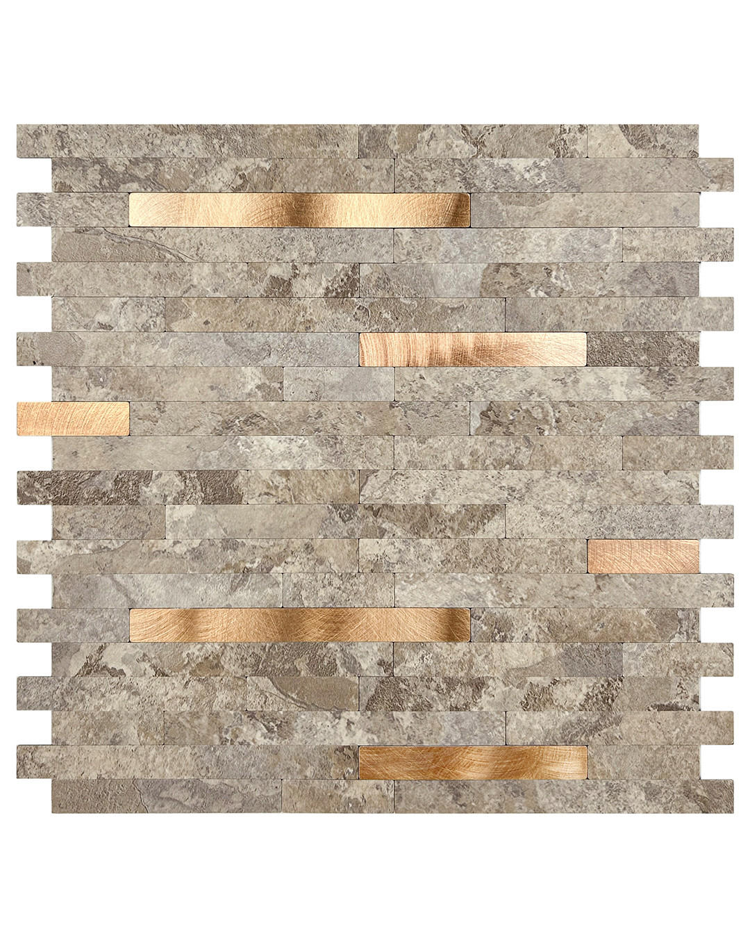 FLIESENAUFKLEBER 1 Stück 29,7 x 29,2 cm Selbstklebende Fliesen - Mela Ferro - Beige/Roségold, Kunststoff (29.2/0.33/27.7cm) - Mazovia