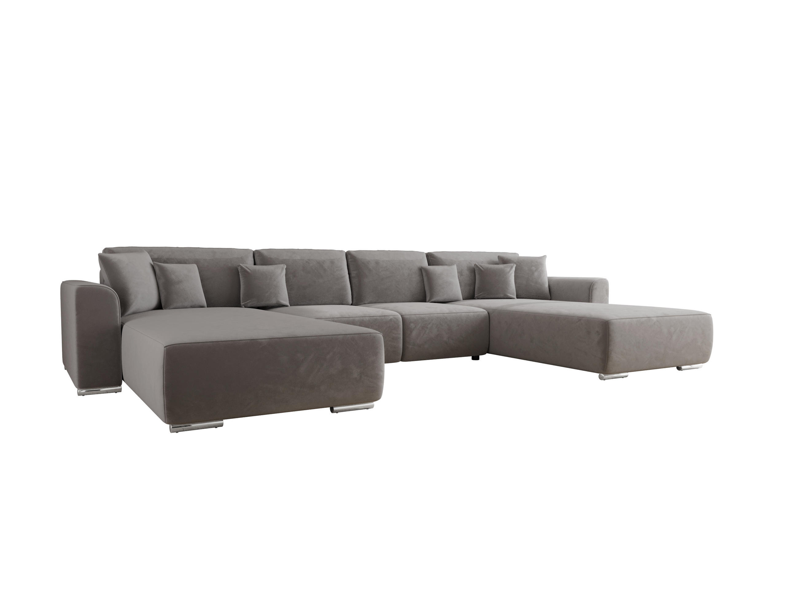 WOHNLANDSCHAFT GUSTO U Monolith 85 mit Schlaffunktion - Dunkelgrau, Textil (368/85/193cm) - Bedante