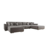 WOHNLANDSCHAFT GUSTO U Monolith 85 mit Schlaffunktion - Dunkelgrau, Textil (368/85/193cm) - Bedante