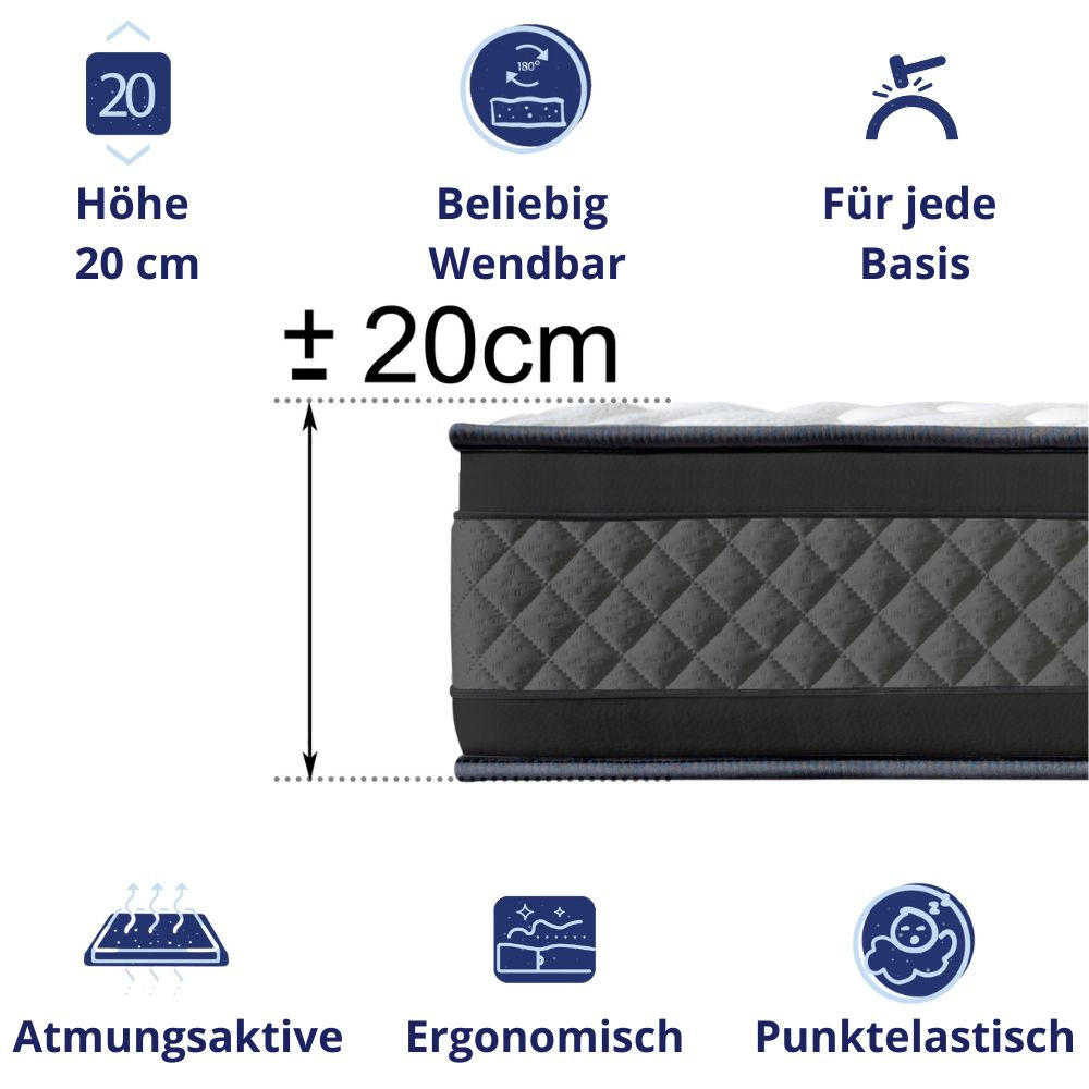 KALTSCHAUMMATRATZE Onyx H3/H4 160x200 - Weiß, Textil (160/200cm) - Dagostino Home