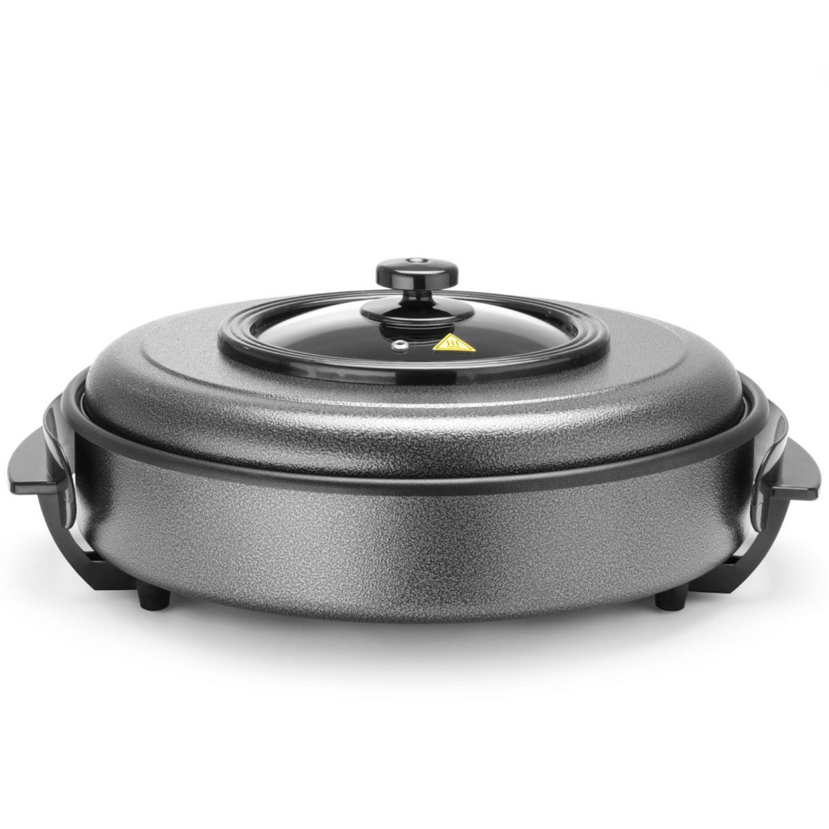 ELEKTRISCHE Brat- und Backpfanne 40 cm 1400 W - Hendi 239506 - Schwarz/Weiß, Glas/Metall (25/30/25cm) - Hendi