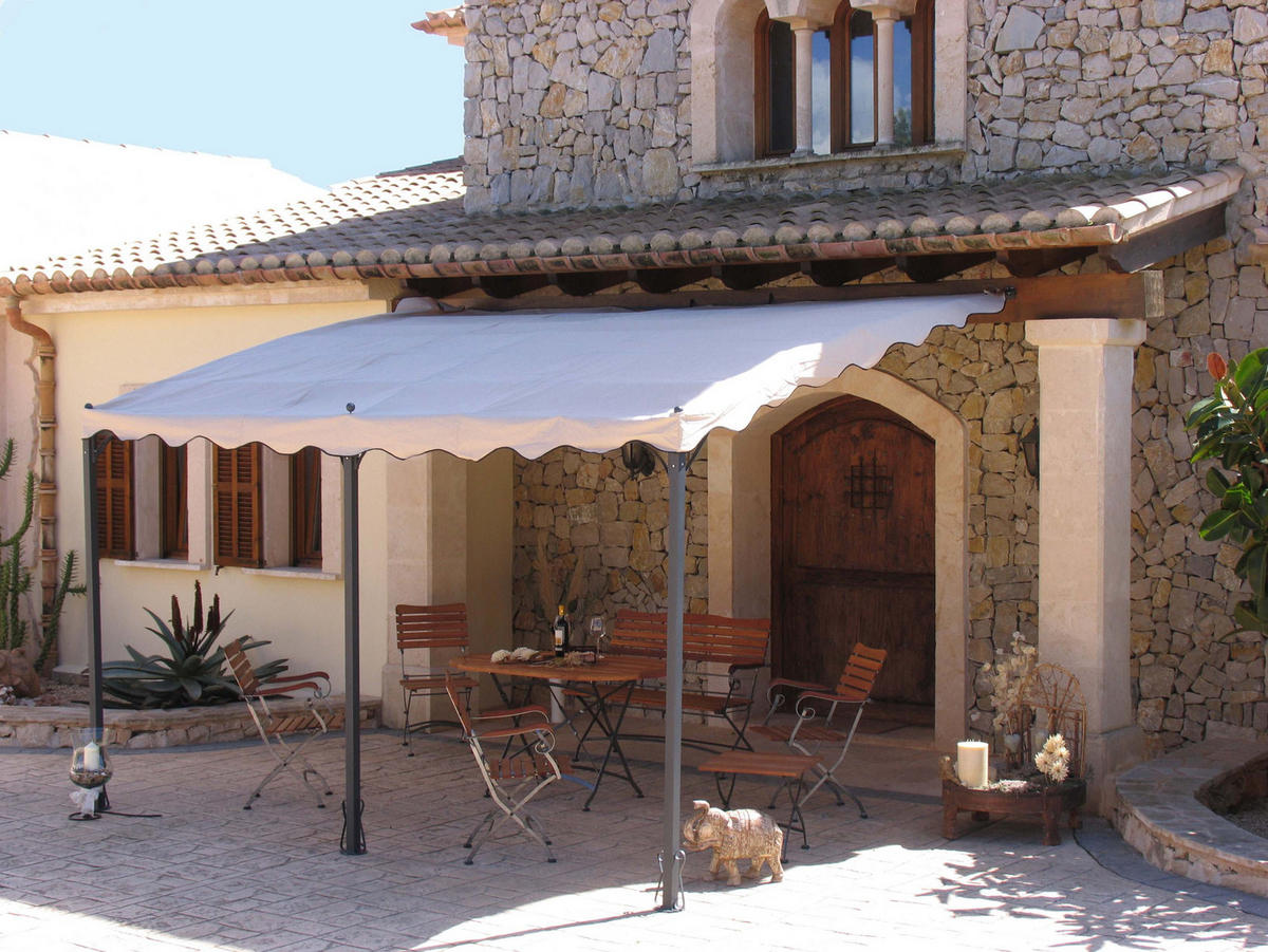 ERSATZDACH Anbaupergola Mallorca Sand - Beige, Textil (400/1/300cm) - QUICK STAR