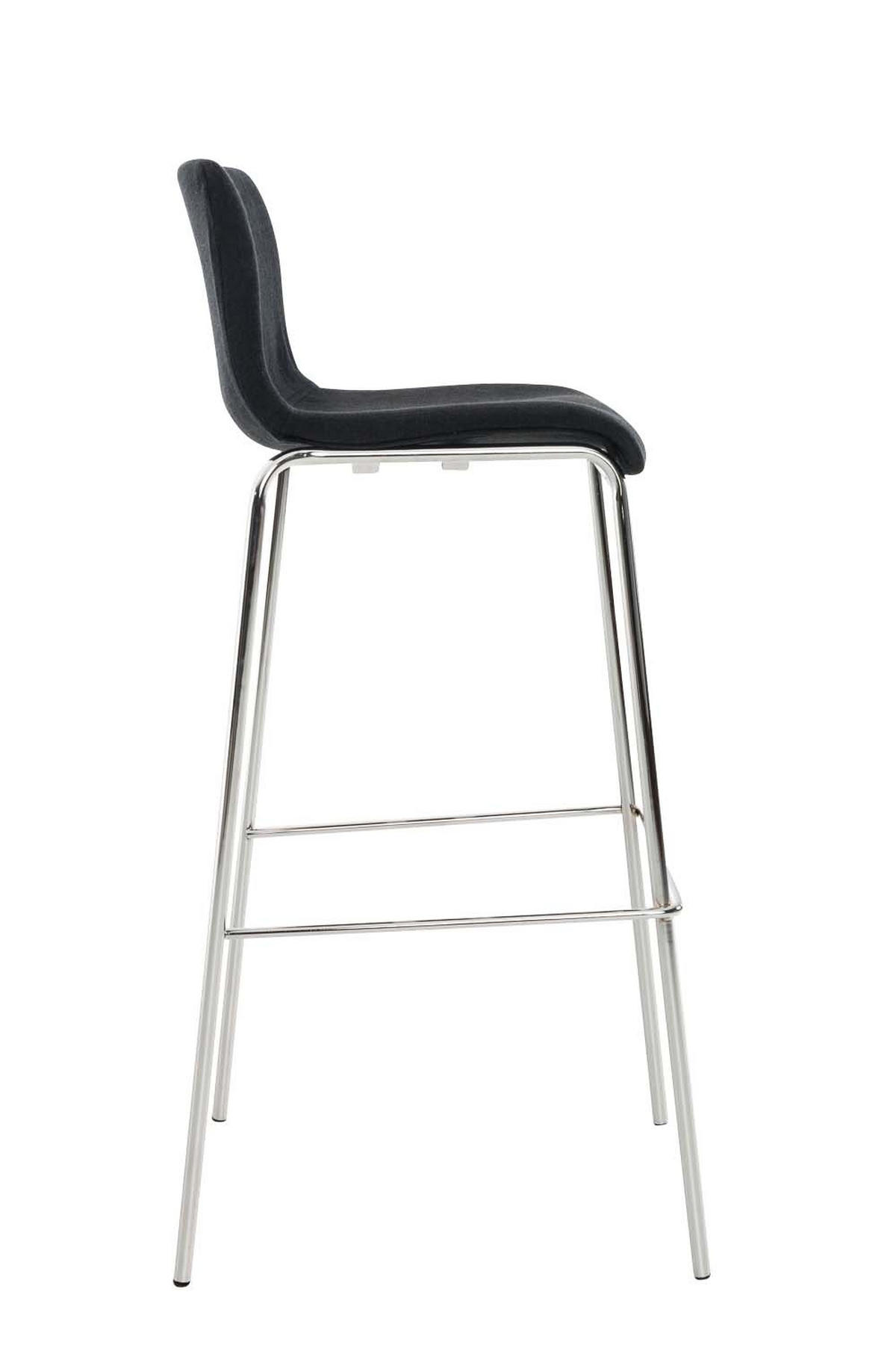 BARHOCKER Stoff Schwarz - Chromfarben/Schwarz, Textil/Metall (43/100/48cm) - CLP