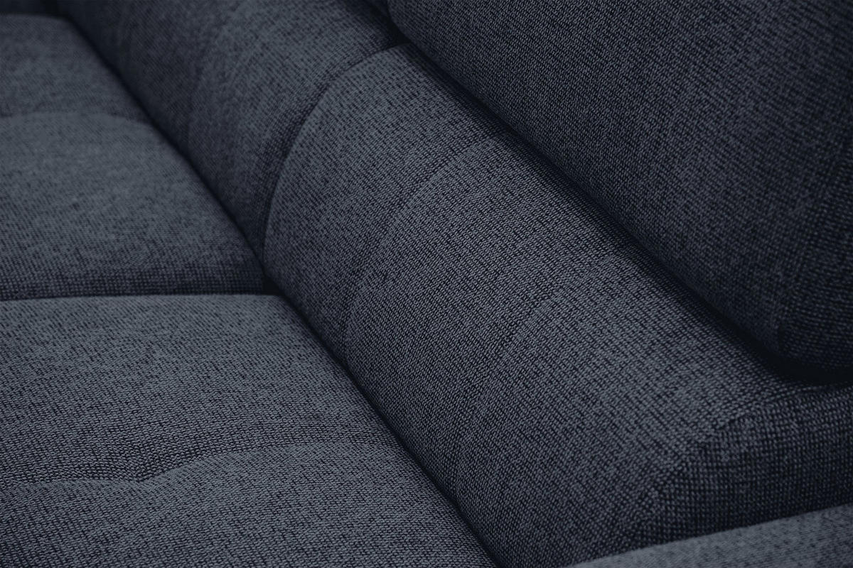 ECKSOFA FIERO 5-Sitzer, dunkelblau - Schwarz/Dunkelblau, Holzwerkstoff/Textil (158/269cm) - Courtois Laville