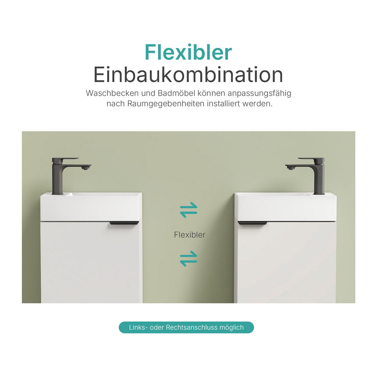 WASCHTISCHKOMBI Weiß 41,7/24/64,6 cm - Weiß, Holzwerkstoff (41.7/64.6/24cm) - EMKE