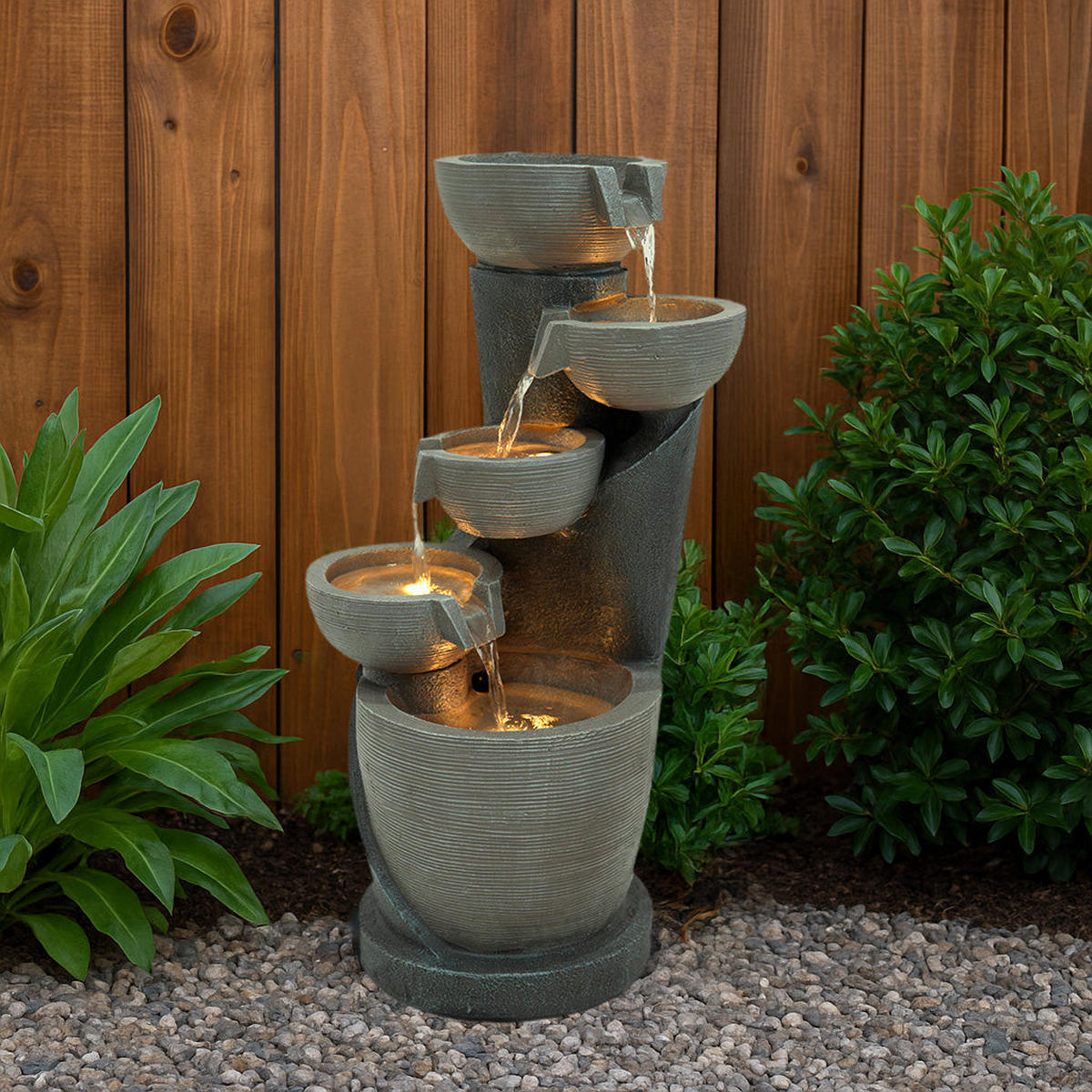 GARTENBRUNNEN "Illusion Lagoon" - Grau, Kunststoff (26/26.5/56.5cm) - Monstershop