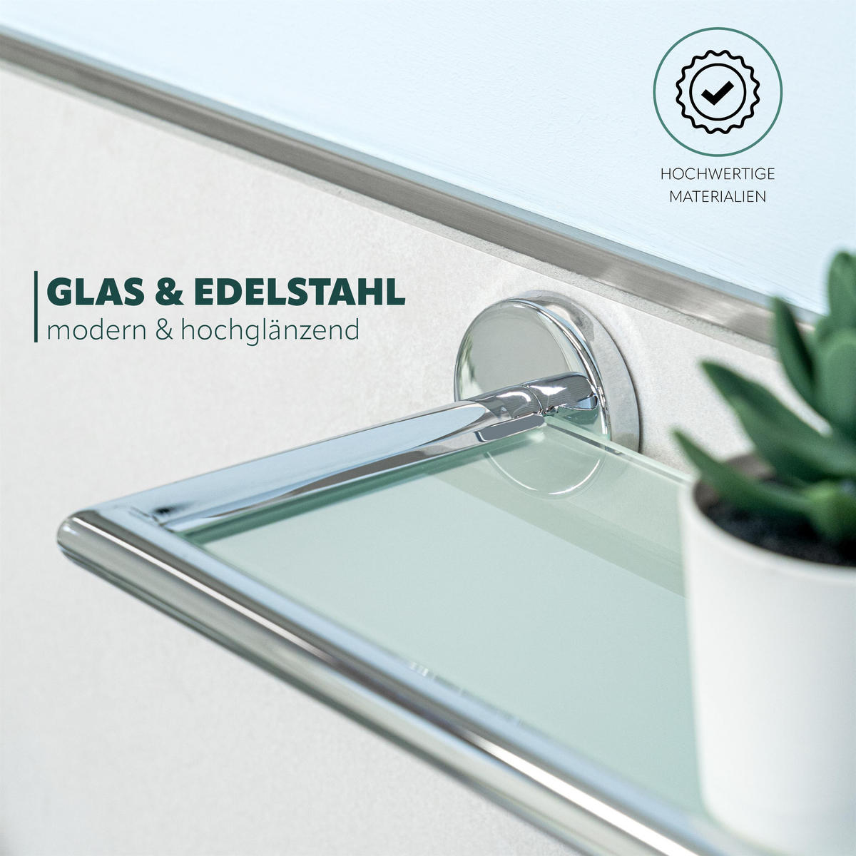 GLASABLAGE LUCENTE, Edelstahl verchromt - Chromfarben, Metall (54/6/14cm) - bremermann