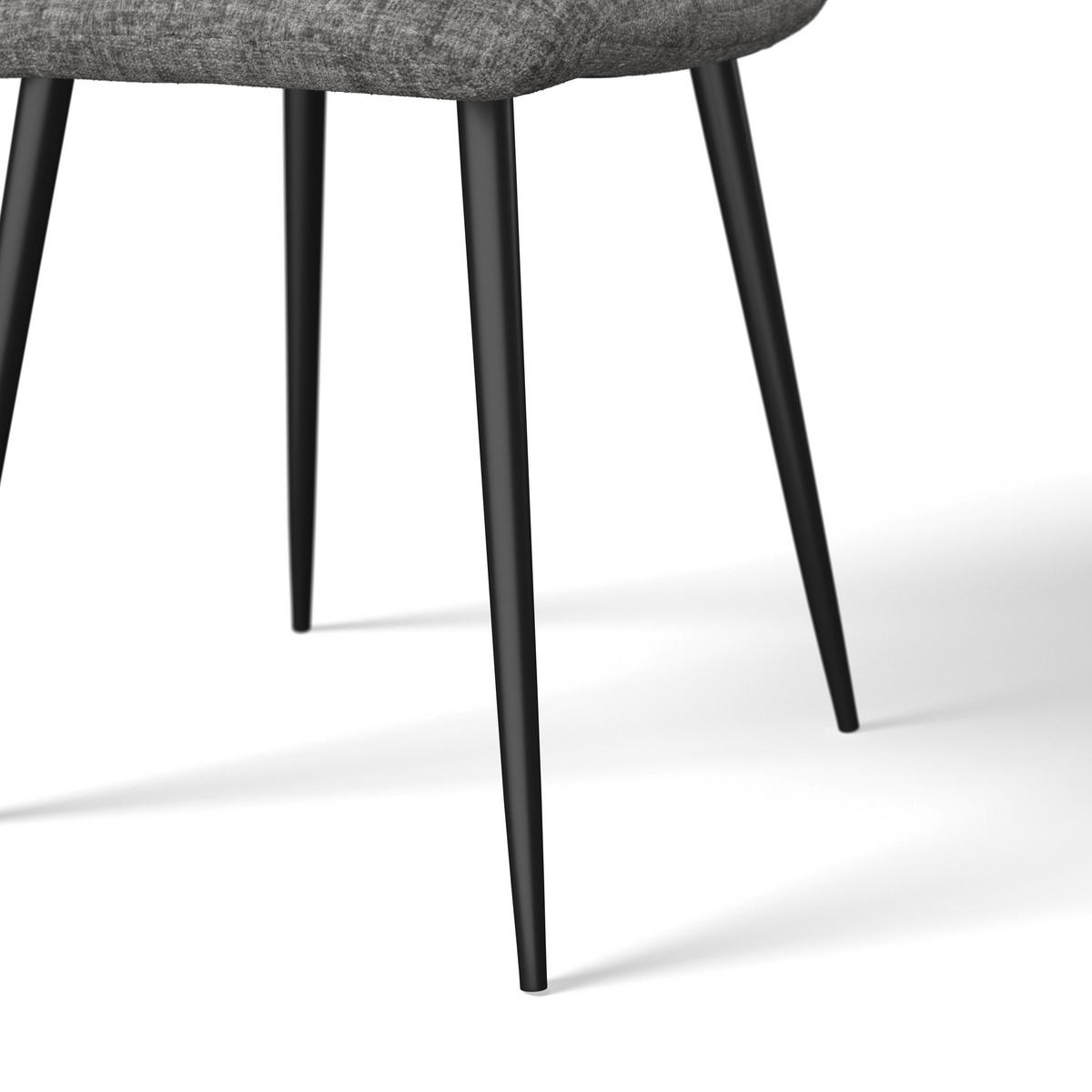 STUHL Mino Hellgrau Webstoff Gepolstert - Hellgrau, Holz (46/88/54cm) - Bessagi Home
