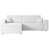ECKSOFA mit Schlaffunktion und Bettkasten CELTIC-XL - 277x143x83 cm Weiß Bouclé - Schwarz/Weiß, Holzwerkstoff/Kunststoff (277/143cm) - ALTDECOR