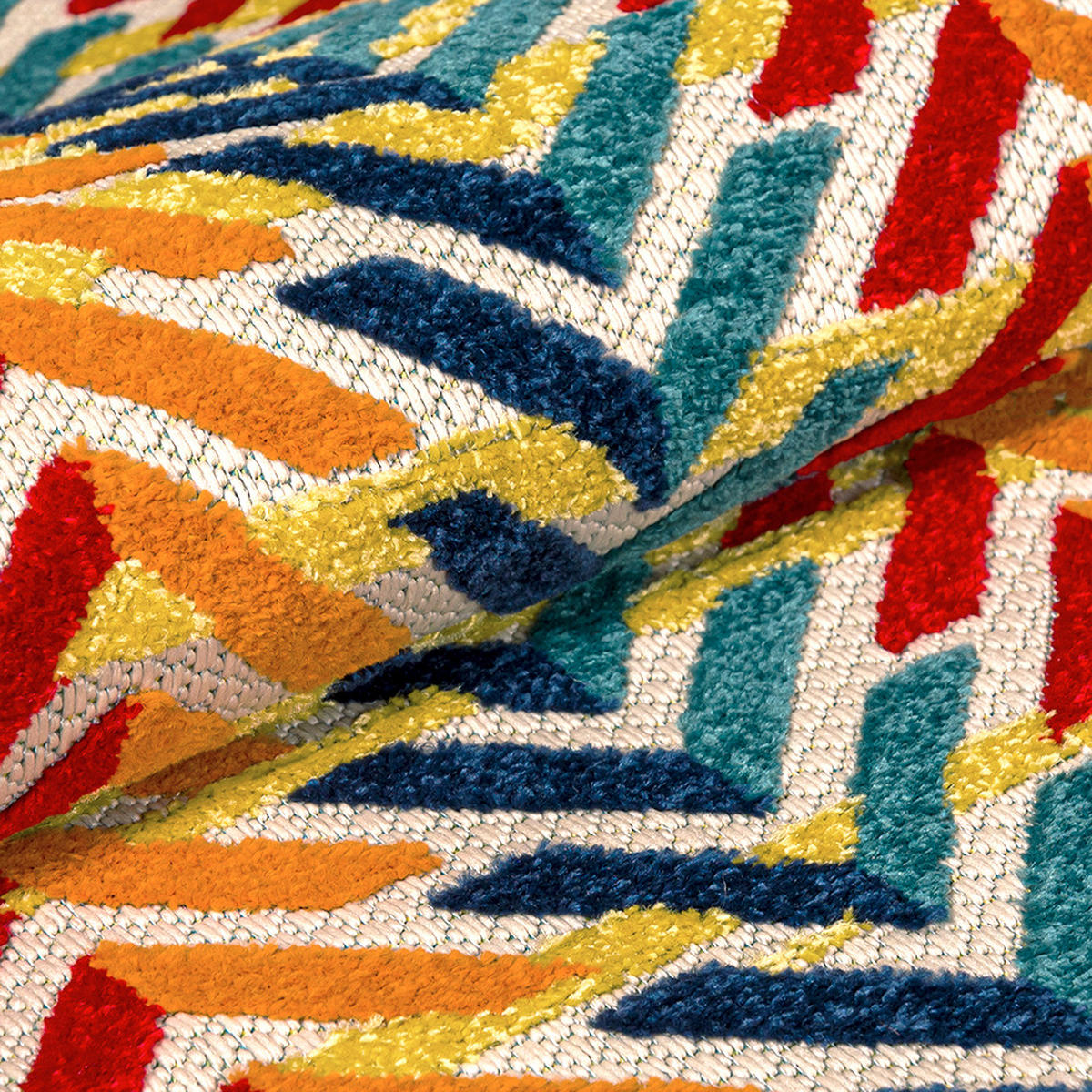 TEPPICH In-& Outdoor Fano Frecce Mazovia 120x170cm Blau Orange Abstrakt Kurzflor - Multicolor, Textil (120/170cm) - Mazovia