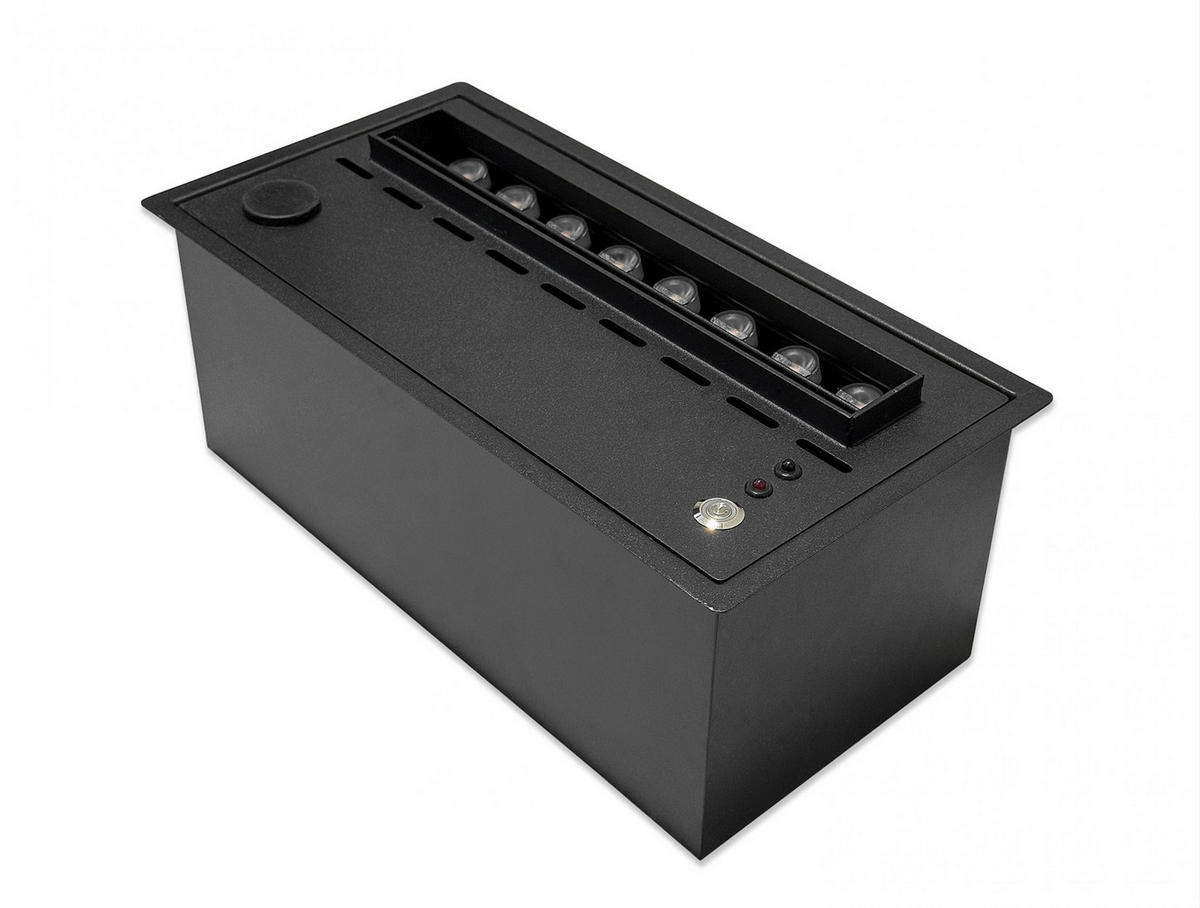 WASSERKAMIN zur Dekoration Schwarz Tischmodell inklusive 1.5 L Tank - Schwarz, Metall (35/18/15cm) - Purline