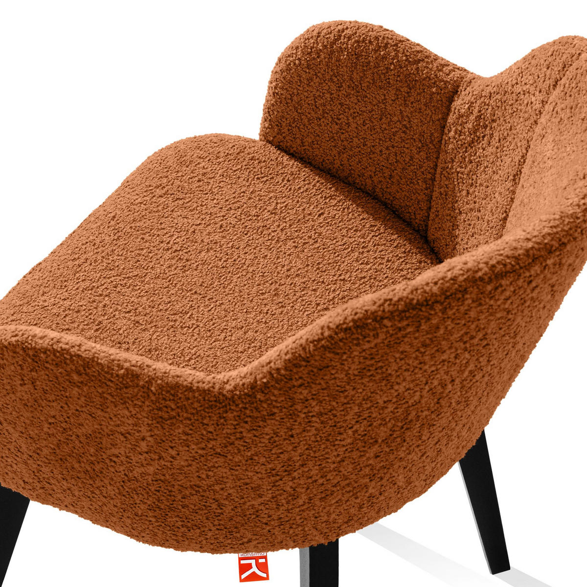 POLSTERSTUHL LONIS Esszimmerstühle 2er Set - Rot/Schwarz, Holz/Textil (55/82/54cm) - KONSIMO®