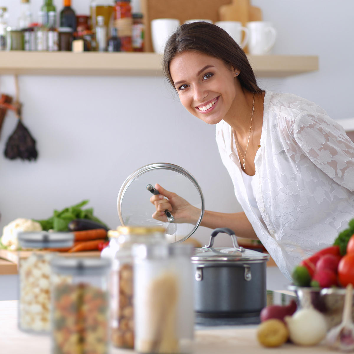 3XVORRATSGLAS - Transparent, Glas/Kunststoff (9.5/16/9.5cm) - Relaxdays