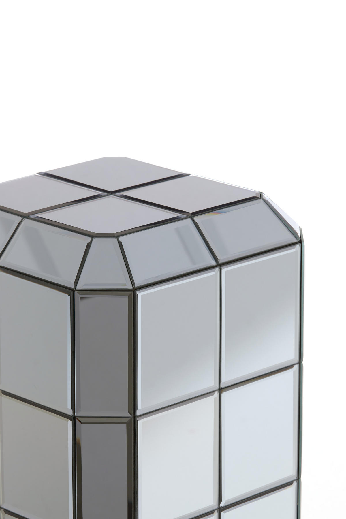 TISCH Luciano - Grau - 30/30/80 cm - Grau, Glas (30/30/80cm) - Light & Living